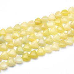 Lemon Jade Smooth Puffy Hearts, Approx 8-12mm, 38cm/strand