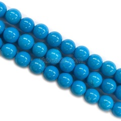 Dyed Blue Magnesite Turquoise Smooth Rounds, Approx 2-22mm, 38cm/strand