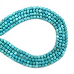 Dyed Blue Magnesite Turquoise Faceted Cubes, Approx 5-8mm, 38cm/strand