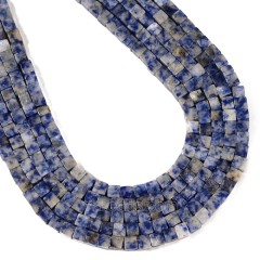 White Spot Sodalite Cubes, Approx 4mm, 38cm/strand