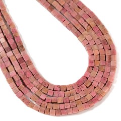 Rhodochrosite Cubes, Approx 4mm, 38cm/strand