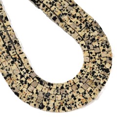 Dalmatian Jasper Cubes, Approx 4mm, 38cm/strand