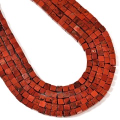 Red Jasper Cubes, Approx 4-6mm, 38cm/strand