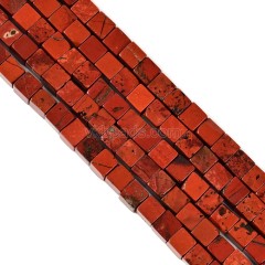 Red Jasper Cubes, Approx 4-6mm, 38cm/strand