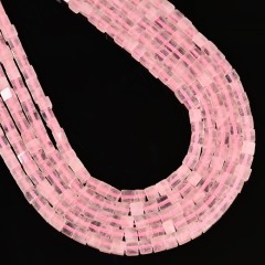 Rose Quartz Cubes, Approx 4-6mm, 38cm/strand