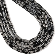 Snowflake Tubes, Approx 4x13mm, 38cm/strand