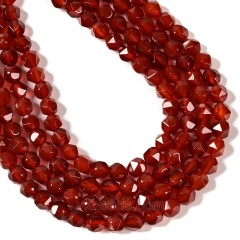 Red Agate Star Cut Faceted Rounds, Approx 8mm, 38cm/strand