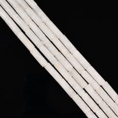 White Jade Tubes, Approx 4x13mm, 38cm/strand