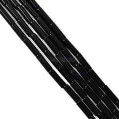 Synthetic Black Stone Tubes, Approx 4x13mm, 38cm/strand