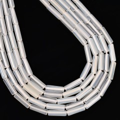 White Agate Tubes, Approx 4x13mm, 38cm/strand