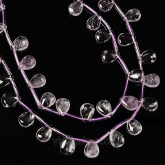 Light Color Amethyst Smooth Top-drilled Drops, Approx 10x14mm, 38cm/strand