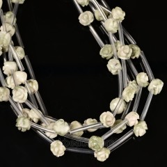 Lucky Jade Carved Rose Flowers, Approx 8-12mm, 15pcs/strand