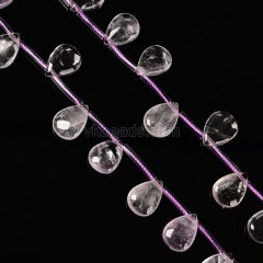 Light Color Amethyst Smooth Top-drilled Drops, Approx 10x14mm, 38cm/strand