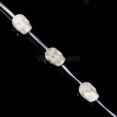 Howlite Through-drilled Skulls, Approx 8x10mm, 12pcs/strand