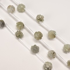 Labradorite Carved Rose Flowers, Approx 8-12mm, 15pcs/strand