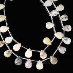 White Opal Smooth Top-drilled Drops, Approx 10x14mm, 38cm/strand