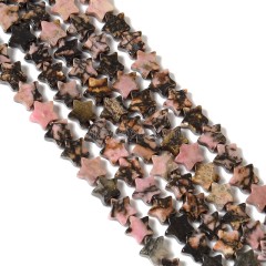 Rhodonite Flat Stars, Approx 6mm, 38cm/strand