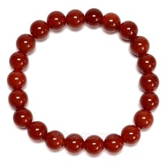 Red Agate Smooth Rounds 8mm Stretch Bracelet, Sell by Piece