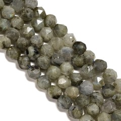 Labradorite Star Cut Faceted Rounds, Approx 6-10mm, 38cm/strand