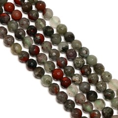 Blood Stone Faceted Rounds, 128 Facets, Approx 6mm, 38cm/strand