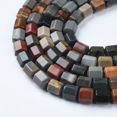 Ocean Stone Hexagonal Faceted Column, Approx 8x10mm, 38cm/strand