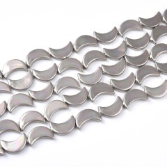 Grey Shell Pearl Crescent Moon, Approx 16mm, 38cm/strand