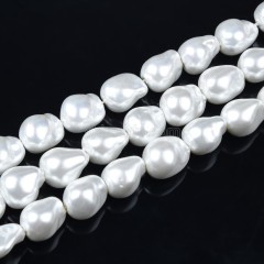 White Baroque Shell Pearl Nuggets, Approx 12x14mm, 38cm/strand