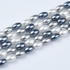 Mixed Color Shell Pearl Smooth Rices, Approx 4x7mm, 38cm/strand