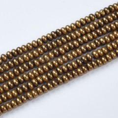 Copper Color Shell Pearl Smooth Rondelles, Approx 2x3mm, 38cm/strand