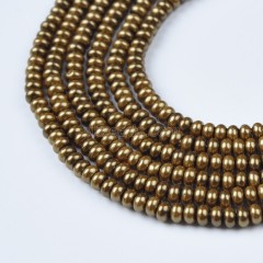 Copper Color Shell Pearl Smooth Rondelles, Approx 2x3mm, 38cm/strand