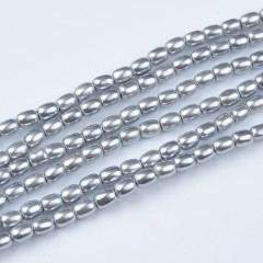 Grey Shell Pearl Smooth Drums/Barrels, Approx 2x3mm, 38cm/strand
