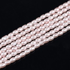 Pink Shell Pearl Smooth Drums/Barrels, Approx 2x3mm, 38cm/strand
