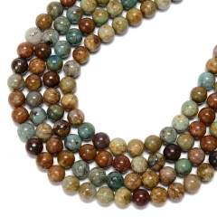 Multicolor Chrysocolla Lapis Lazuli Smooth Rounds, Approx 6-10mm, 38cm/strand