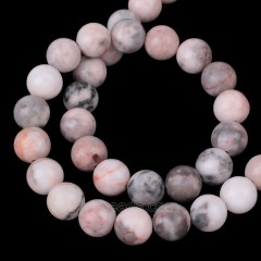 Pink Zebra Jasper Smooth Rounds, Approx 4-12mm, 38cm/strand