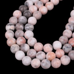 Pink Zebra Jasper Smooth Rounds, Approx 4-12mm, 38cm/strand