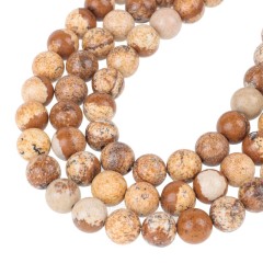Picture Jasper Smooth Rounds, Approx 4-12mm, 38cm/strand