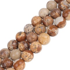 Picture Jasper Smooth Rounds, Approx 4-12mm, 38cm/strand