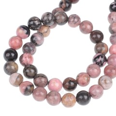 Rhodonite Smooth Rounds, Approx 4-12mm, 38cm/strand