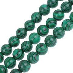 Green Synthetic Malachite Smooth Rounds, Approx 4-12mm, 38cm/strand