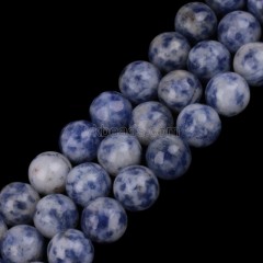 Blue Spot Jasper Smooth Rounds, Approx 4-12mm, 38cm/strand