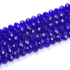 Royal Blue Glass Faceted Rondelles, Approx 6x8mm, 38cm/strand