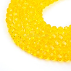 Yellow Glass Faceted Rondelles, Approx 6x8mm, 38cm/strand