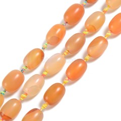 Red Lace Vintage Agate Barrel Drum Beads, Approx 12-13x18-18.5mm, 16pcs/strand