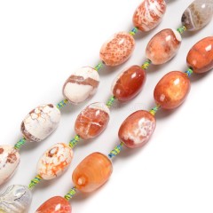Red Fire Agate Nuggets, Approx 16-22x25-30mm, 11-12pcs/strand