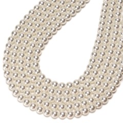 Creamy White Glass Pearl Smooth Rounds, Approx 2-12mm, 38cm/strand