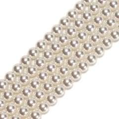 Creamy White Glass Pearl Smooth Rounds, Approx 2-12mm, 38cm/strand