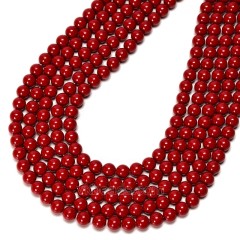 Red Glass Pearl Smooth Rounds, Approx 2-12mm, 38cm/strand