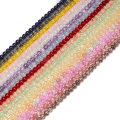 White Cracked K9 Glass Smooth Rounds, Approx 4-12mm, 38cm/strand