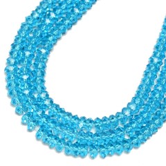 Light Blue Glass Faceted Rondelles, Approx 3x6-4x8mm, 38cm/strand
