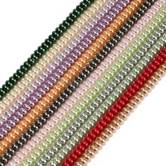 Dark Champagne Glass Pearl Smooth Rondelles, Approx 4.5x8mm, 38cm/strand